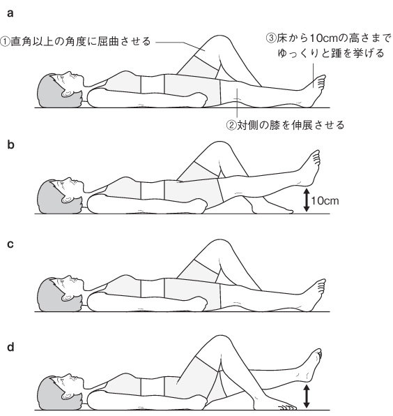 ②下肢伸展挙上訓練(脚伸ばし上げ運動)